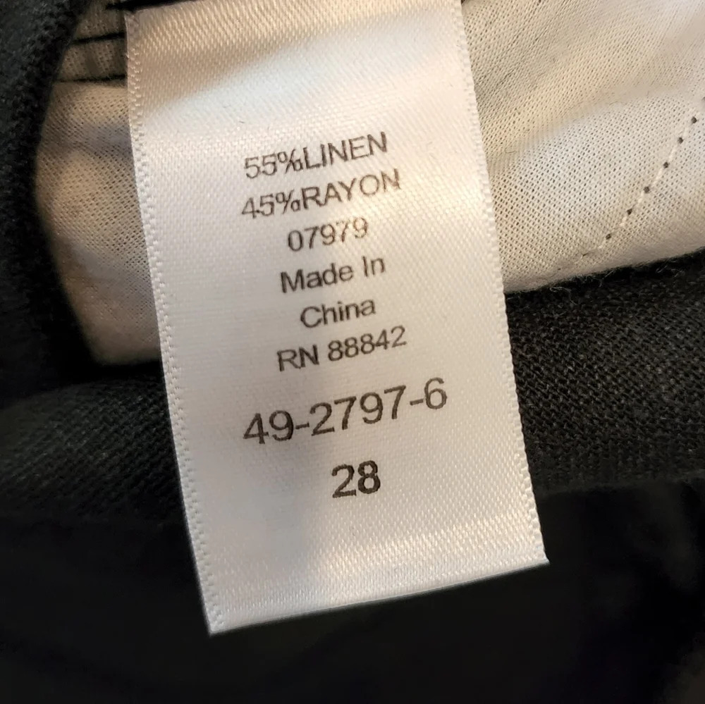 Ellos Linen Blend Stretch Waist Black Crop Cargo Pant Plus Size 28 4X New NWOTS - Picture 9 of 15